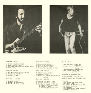 The Who - Gonna Rape You - LP - 12-15-79 (Back Cover)