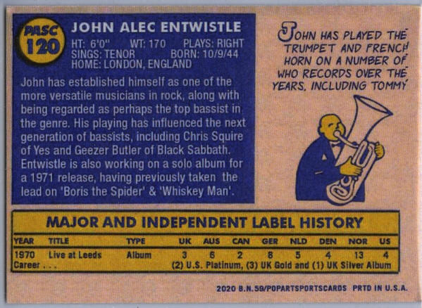 The Who - 2021 USA Trading Cards - John Entwistle