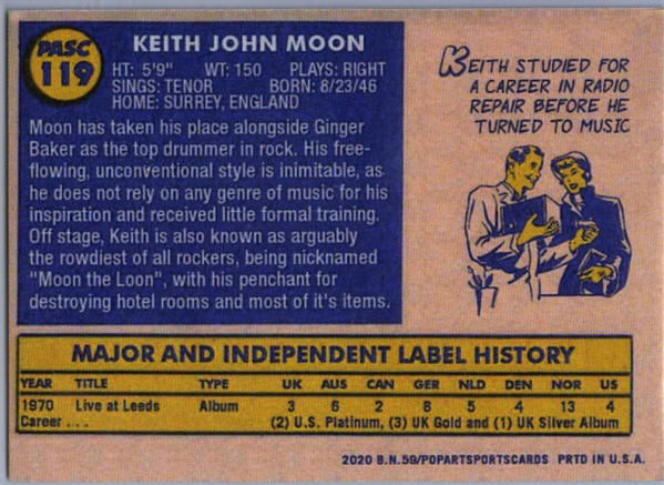 The Who - 2021 USA Trading Cards - Keith Moon
