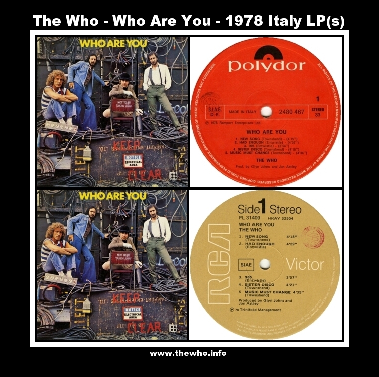The Who - Who Are You - 1978 Italy LP(s)