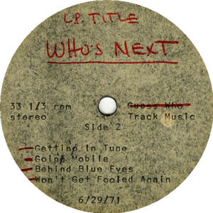 The Who - Who's Next - 1971 USA LP (Acetate)