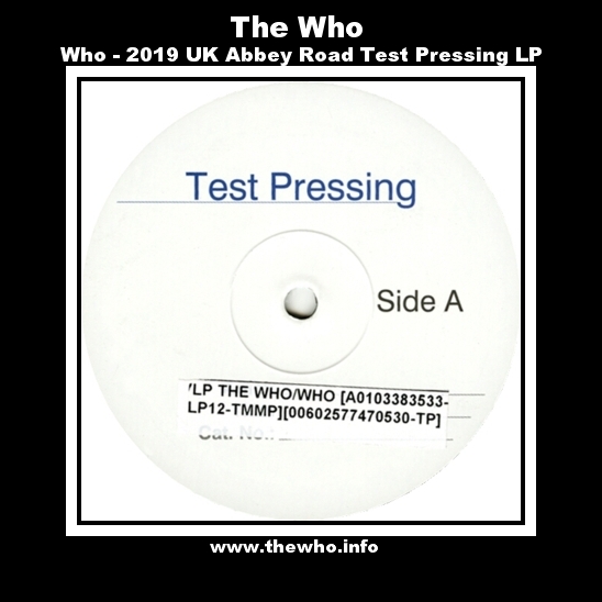 The Who - Who - 2019 UK LP (Abbey Road Mastered Test Pressing) 