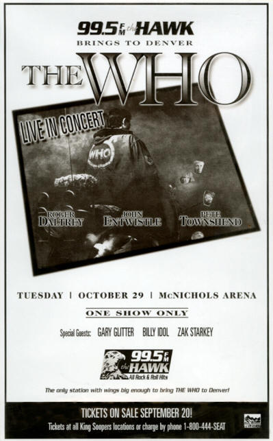 The Who - McNichols Arena - Denver, CO - October 29, 1996 USA (Promo)
